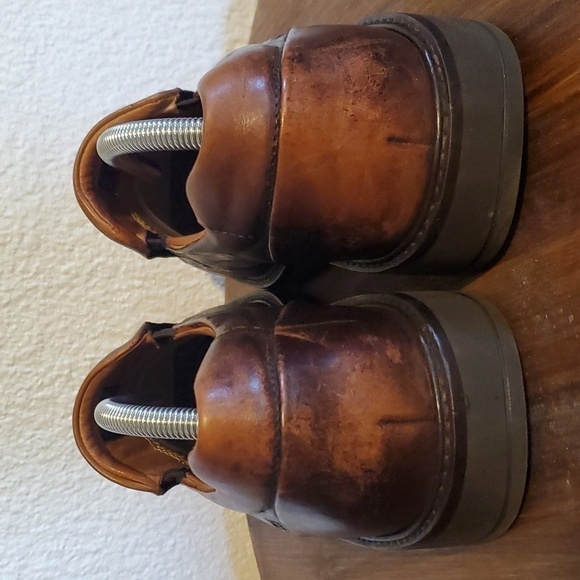 Ecco- Mens Distressed Leather Dress Shoes Slip on Neutral Comfy! Like New! Sz.10 - Picture 3 of 13